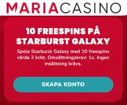 Hämta 10 Freespins på Starburst Galaxy (ingen insättning krävs) Hämta 10 Freespins på Starburst Galaxy (ingen insättning krävs)