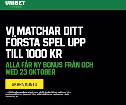 Otrolig spelbonus: Upp till 1000 kr i matchat bet just nu